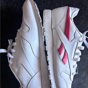 Reebok White and Pink Athletic Shoes